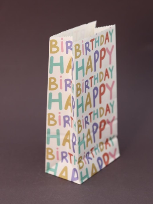 Набор подарочных пакетов+наклейки (6 шт.) &quot;Happy birthday&quot;, 19*8*6 