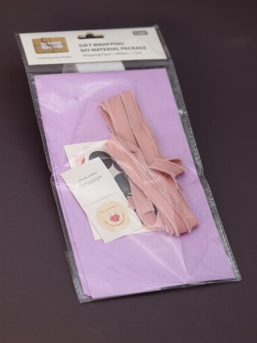 Упаковочный набор для подарков (2 листа+лента+открытка+5 наклеек) &quot;Gentle touch&quot;, 50x70 см 