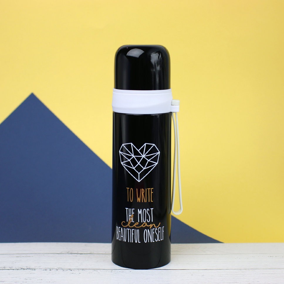 M-2798W Термос "To write the most", black (500ml)