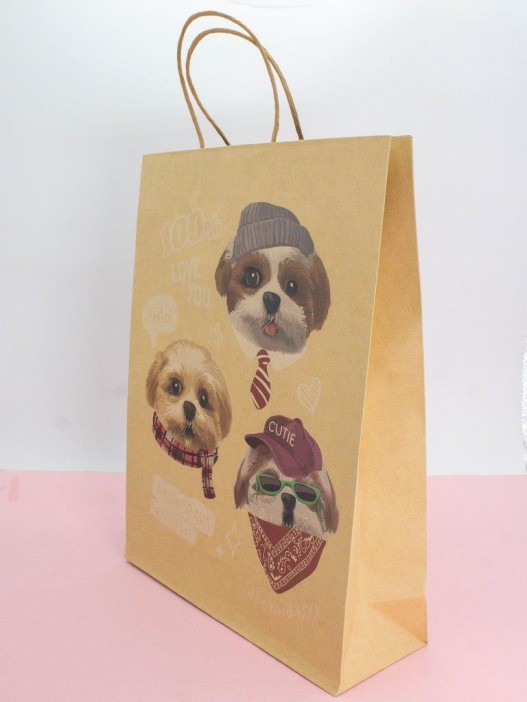 Пакет подарочный крафтовый «Dogkiss», ROCK (32*42*11) 