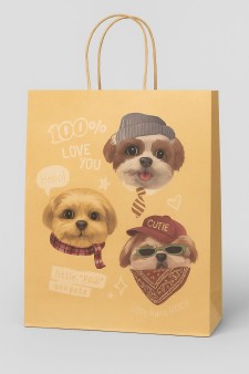 Пакет подарочный крафтовый «Dogkiss», ROCK (32*42*11)