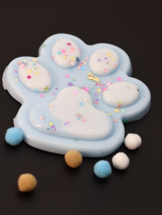 Мялка - антистресс «Игривая Таба ЛАПКА», голубая, 13 х 14 см 