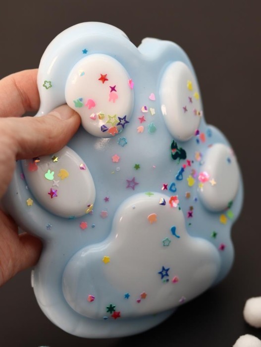 Мялка - антистресс «Игривая Таба ЛАПКА», голубая, 13 х 14 см 