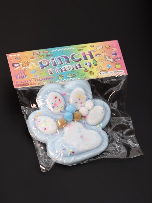 Мялка - антистресс «Игривая Таба ЛАПКА», голубая, 13 х 14 см 