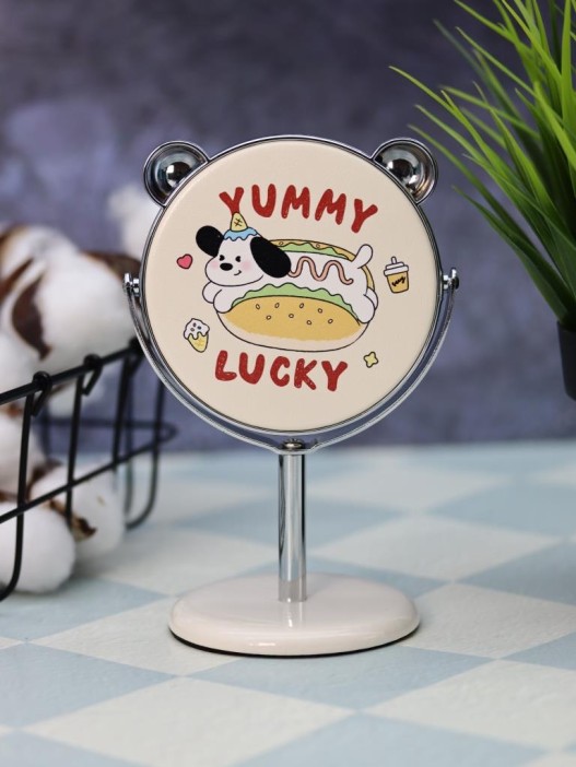 Зеркало настольное на ножке &quot;Happy dog&quot;, жёлтое (10,5*18 см) 