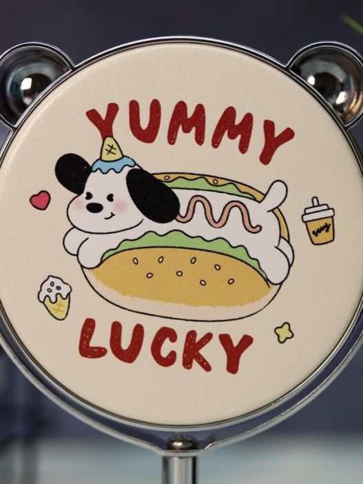 Зеркало настольное на ножке &quot;Happy dog&quot;, жёлтое (10,5*18 см) 