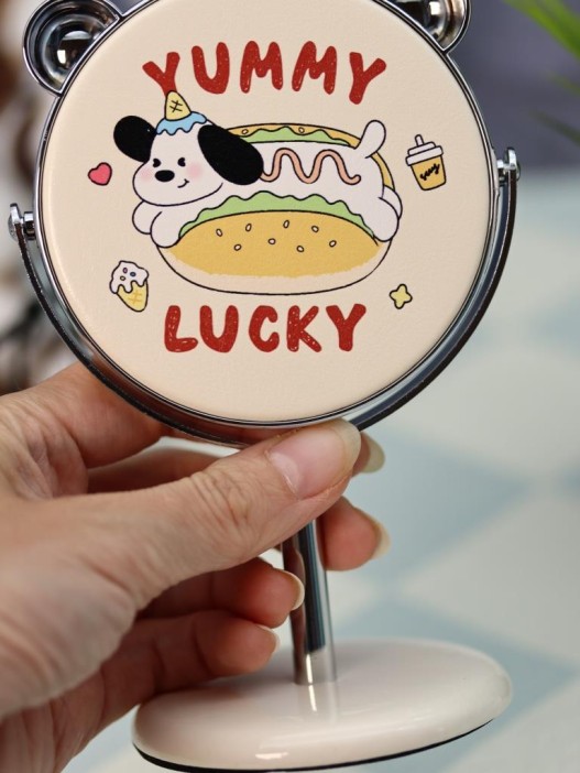 Зеркало настольное на ножке &quot;Happy dog&quot;, жёлтое (10,5*18 см) 