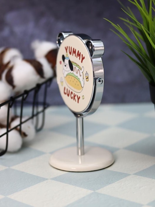 Зеркало настольное на ножке &quot;Happy dog&quot;, жёлтое (10,5*18 см) 