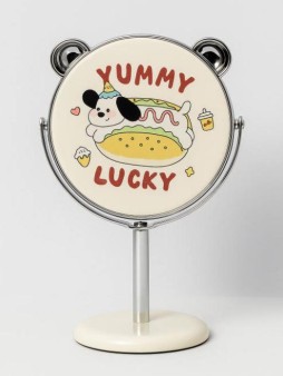 Зеркало настольное на ножке "Happy dog", жёлтое (10,5*18 см)