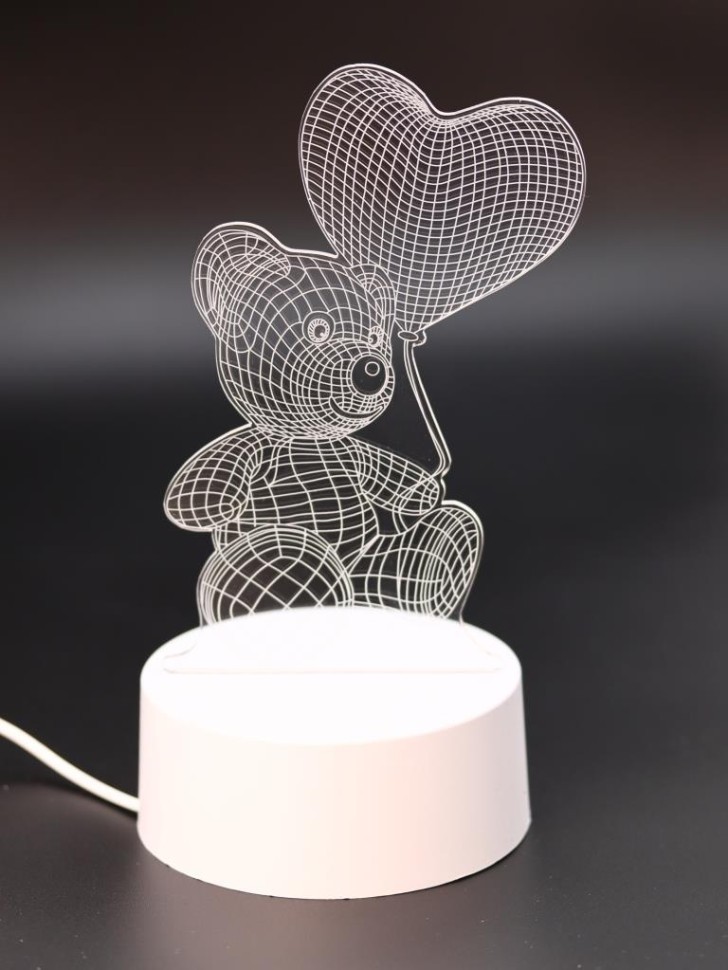 Ночник iLikeGift "Мишка с шариком" светодиодный, USB (9х19 см)