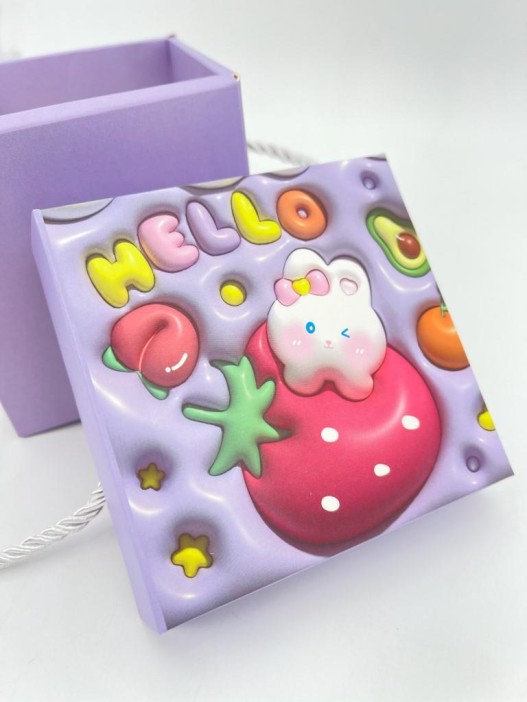 Набор подарочных самосборных коробок 12 шт. &quot;Bright drawings&quot;, mix (9.8*9.8*10) 