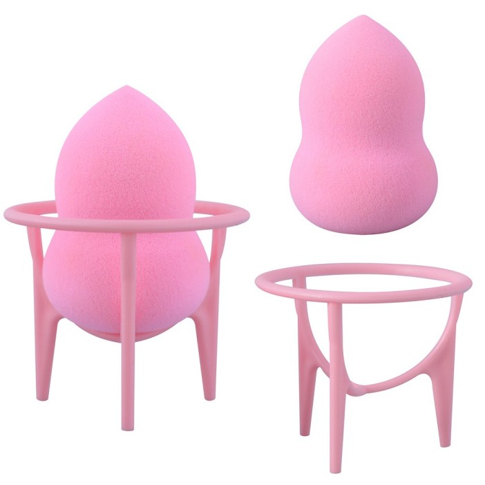 Спонж для макияжа с подставкой-держателем (спонж 4х4х6,5 см) 