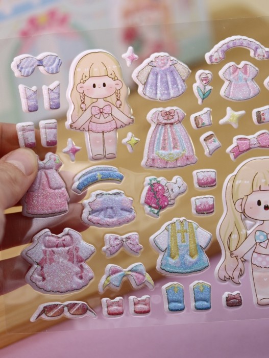 Наклейки &quot;Собери наряды для принцессы&quot;, зелёный (21,5*21,5 см) 