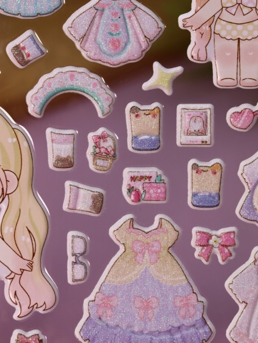 Наклейки &quot;Собери наряды для принцессы&quot;, зелёный (21,5*21,5 см) 