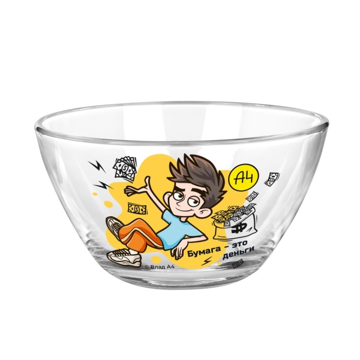 Салатник &quot;Влад А4. Огонь&quot;, стекло (d=11 см) 