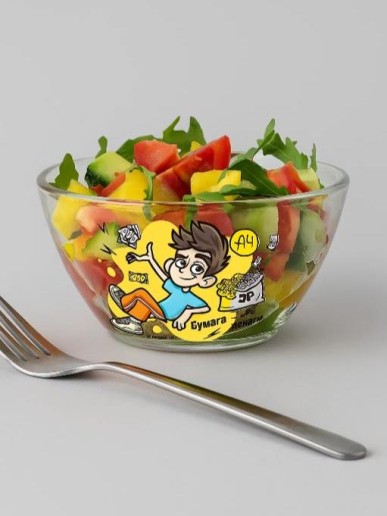 Салатник "Влад А4. Огонь", стекло (d=11 см)