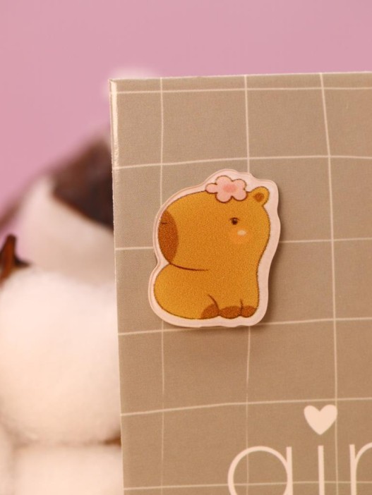 Серьги-клипсы GIRLY &quot;Capybara with a flower&quot; 