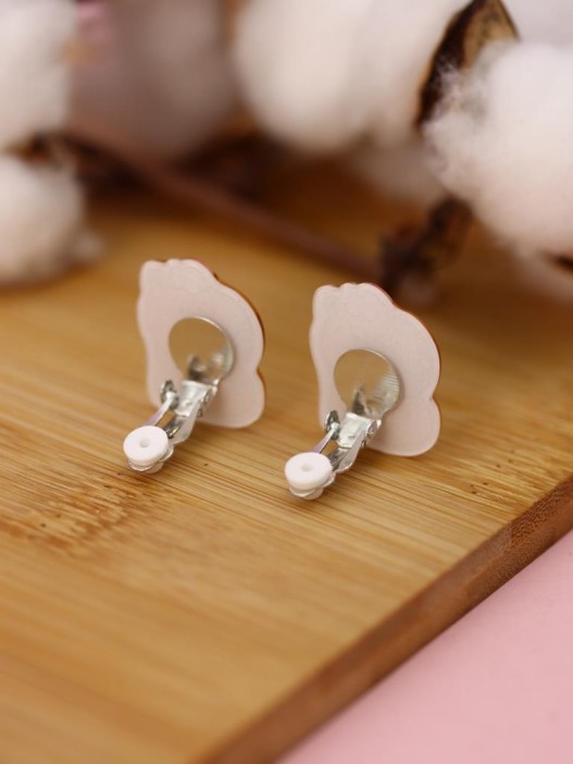 Серьги-клипсы GIRLY &quot;Capybara with a flower&quot; 