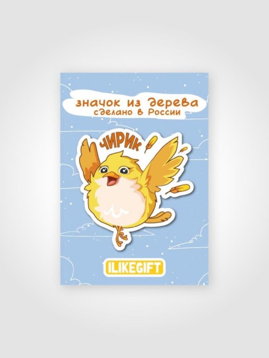 Значок ECO из дерева "Чирик" 