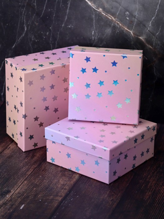 Подарочная коробка «Starry sky», pink (15*15*6.5) 