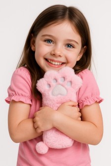 Пенал плюшевый "Pink paw", pink (20*12,5 см)