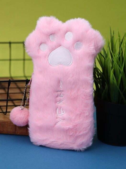 Пенал плюшевый "Pink paw", pink (20*12,5 см) 