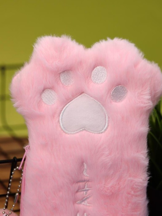 Пенал плюшевый "Pink paw", pink (20*12,5 см) 