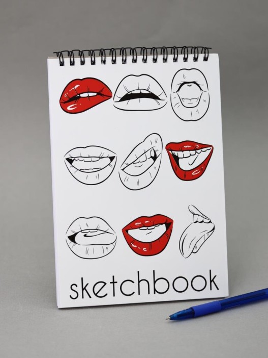 Скетчбук &quot;Lips&quot; 14х20 см,  плотность 100 гр 
