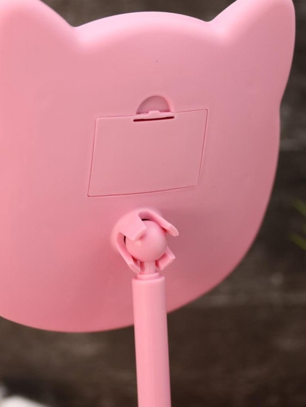 Зеркало настольное с подсветкой GIRLY "Милый котенок", розовое