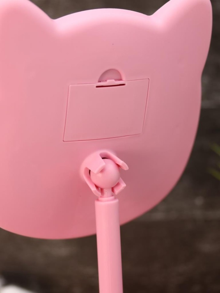 Зеркало настольное с подсветкой GIRLY "Милый котенок", розовое