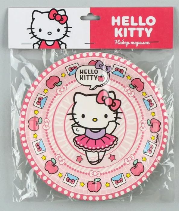 Набор бумажных тарелок 6 шт. &quot;Hello Kitty&quot; (d=180 мм) 