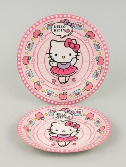 Набор бумажных тарелок 6 шт. "Hello Kitty" (d=180 мм)