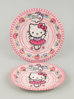 Набор бумажных тарелок 6 шт. "Hello Kitty" (d=180 мм)