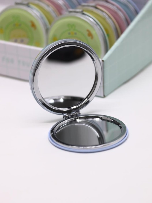 Зеркало раскладное шейкер &quot;Малыш-медведь&quot;, голубое, 7*7 см 