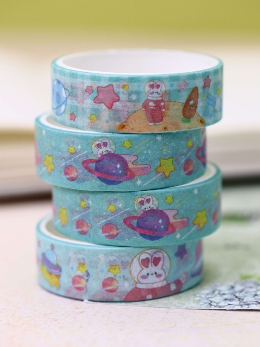 Набор декоративного скотча «Planet rabbit», green 