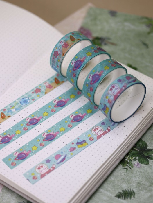 Набор декоративного скотча «Planet rabbit», green 