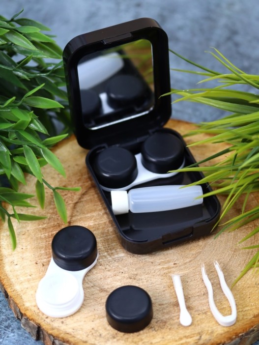 Контейнер для линз «Beautiful flowers», white 