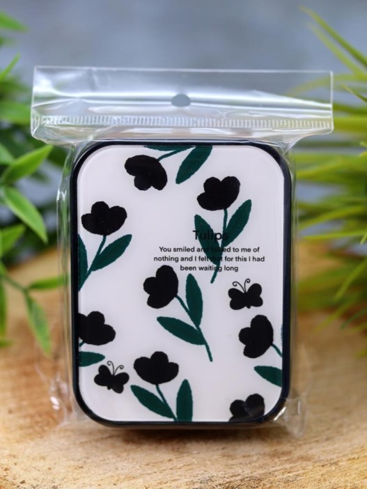 Контейнер для линз «Beautiful flowers», white 
