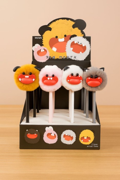 Ручка с помпоном &quot;Big lipst&quot;, pink 