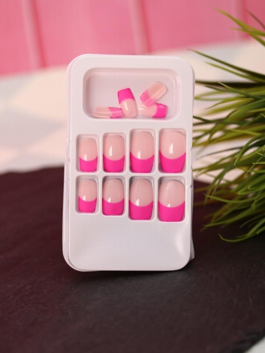 Накладные ногти GIRLY «Pink French», 12 шт., с клеевыми пластинами 