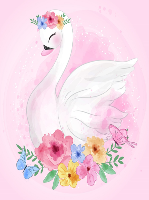 Алмазная мозаика без подрамника &quot;Лебедь&quot;, 15х20 см 