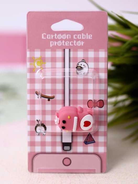 Защитная насадка для провода &quot;Love dino&quot;, pink 