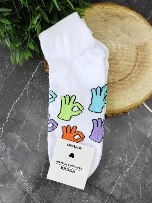 Носки женские "OK!", р. 35-40, белый 