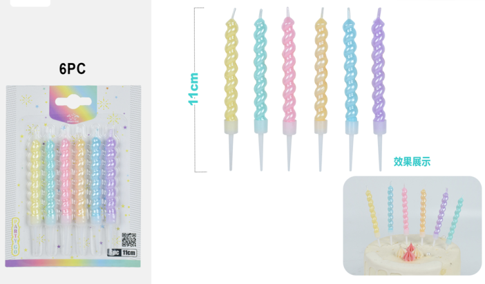 Набор свечей 6 шт. "Pearlescent magic",  (11 см) 