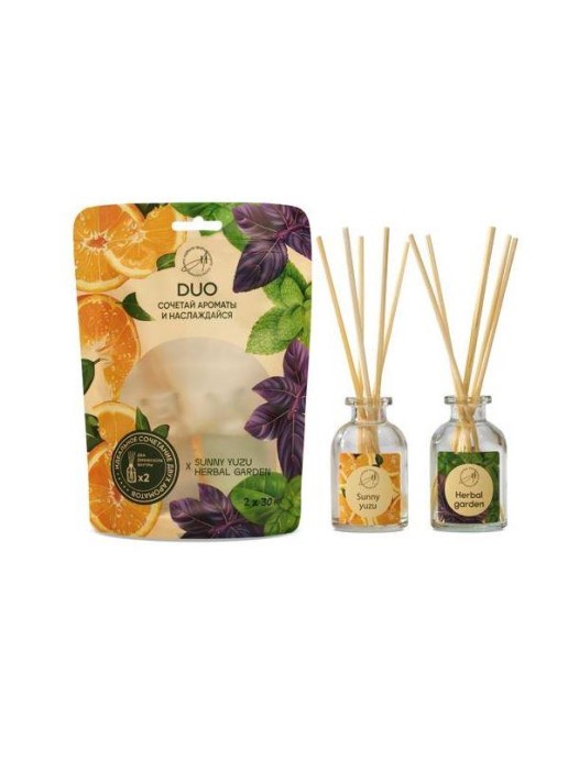 Набор аромадиффузоров 2 шт. &quot;Sunny Yuzu + Herbal Garden&quot;, 30мл+30мл 