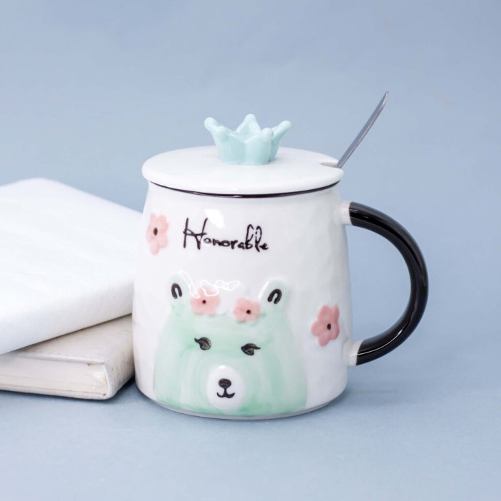 Кружка "Flower Bear", green (440ml) 