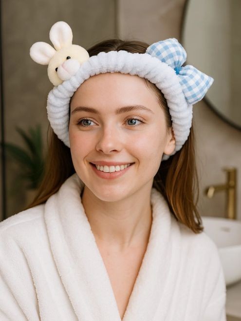 Повязка на голову GIRLY "Bunny bow", blue 