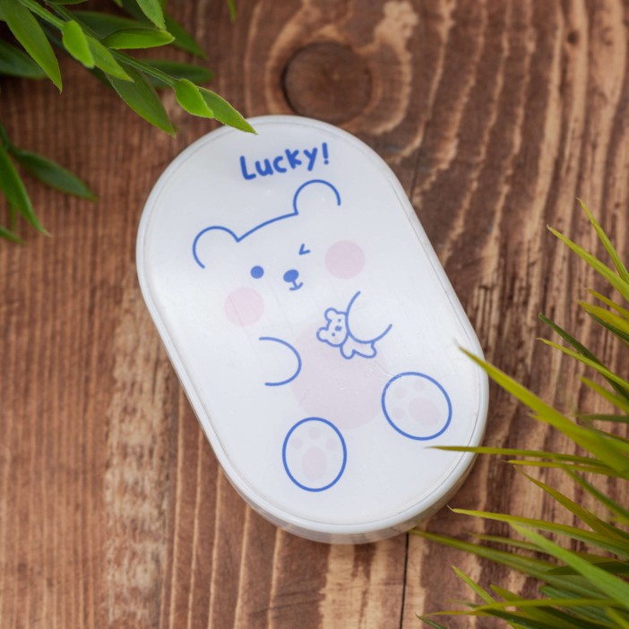 Контейнер для линз "Face bear", white 