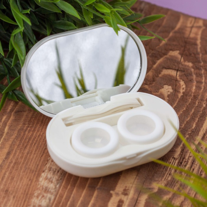 Контейнер для линз "Face bear", white 