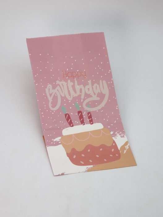 Набор подарочных пакетов+наклейки (6 шт.) &quot;Happy birthday&quot;, 24*13*8 